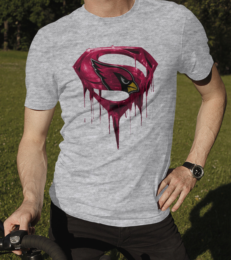 SPM Arizona Cardinals Dripping Super Hero Emblem T-Shirt