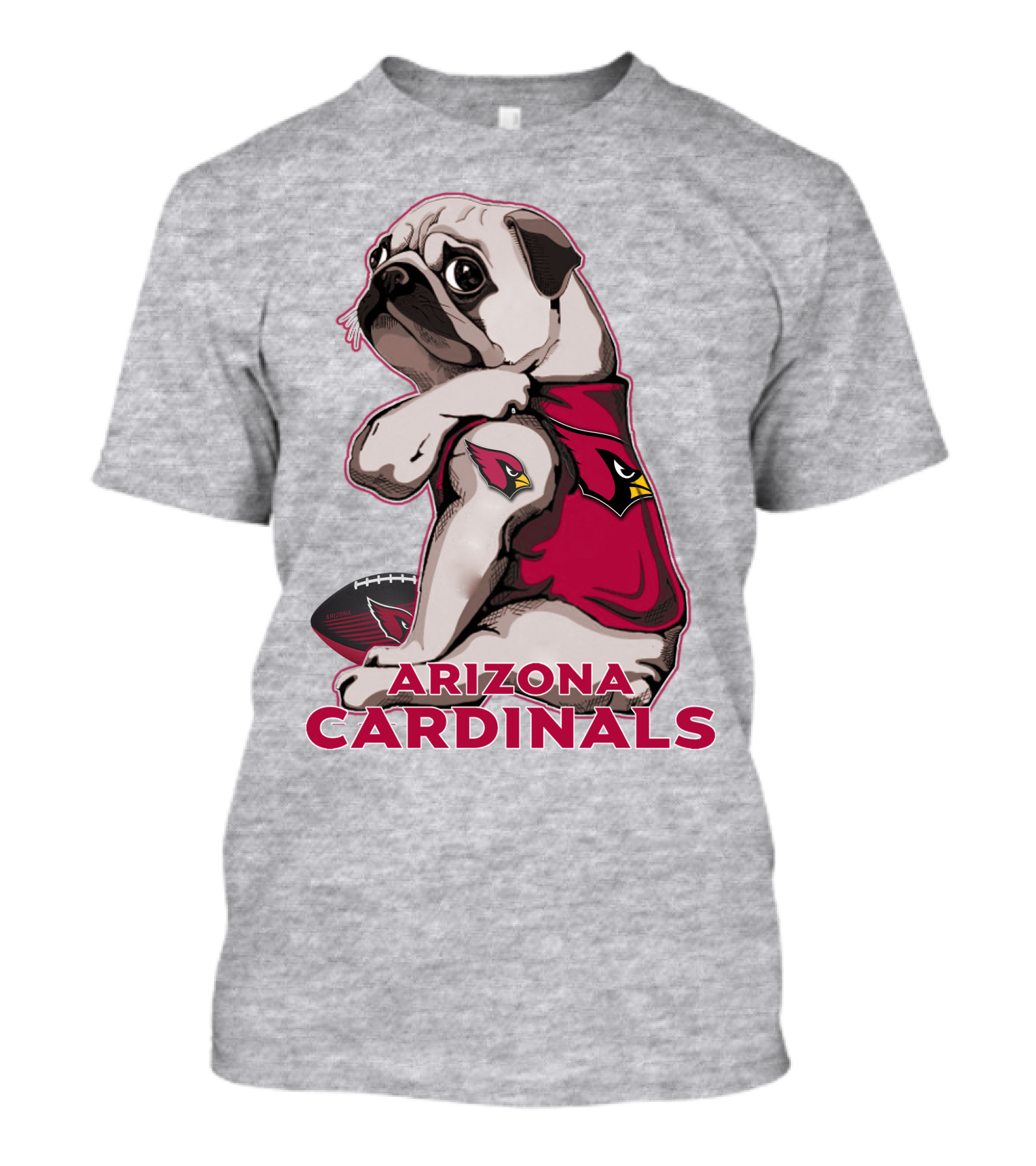 Arizona Cardinals Pug Sports Fan T-Shirt
