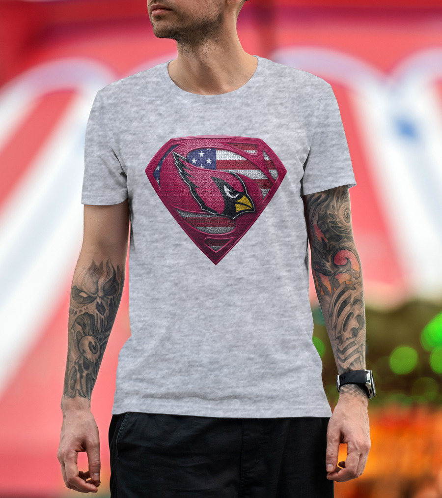 Spm Arizona Cardinals Superman American Flag T-Shirt