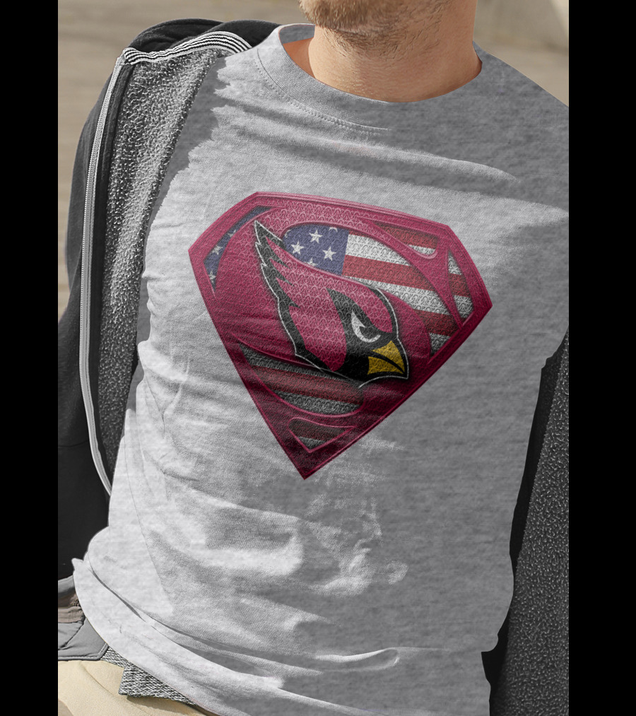 Spm Arizona Cardinals Superman American Flag T-Shirt