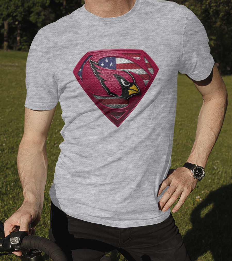 Spm Arizona Cardinals Superman American Flag T-Shirt