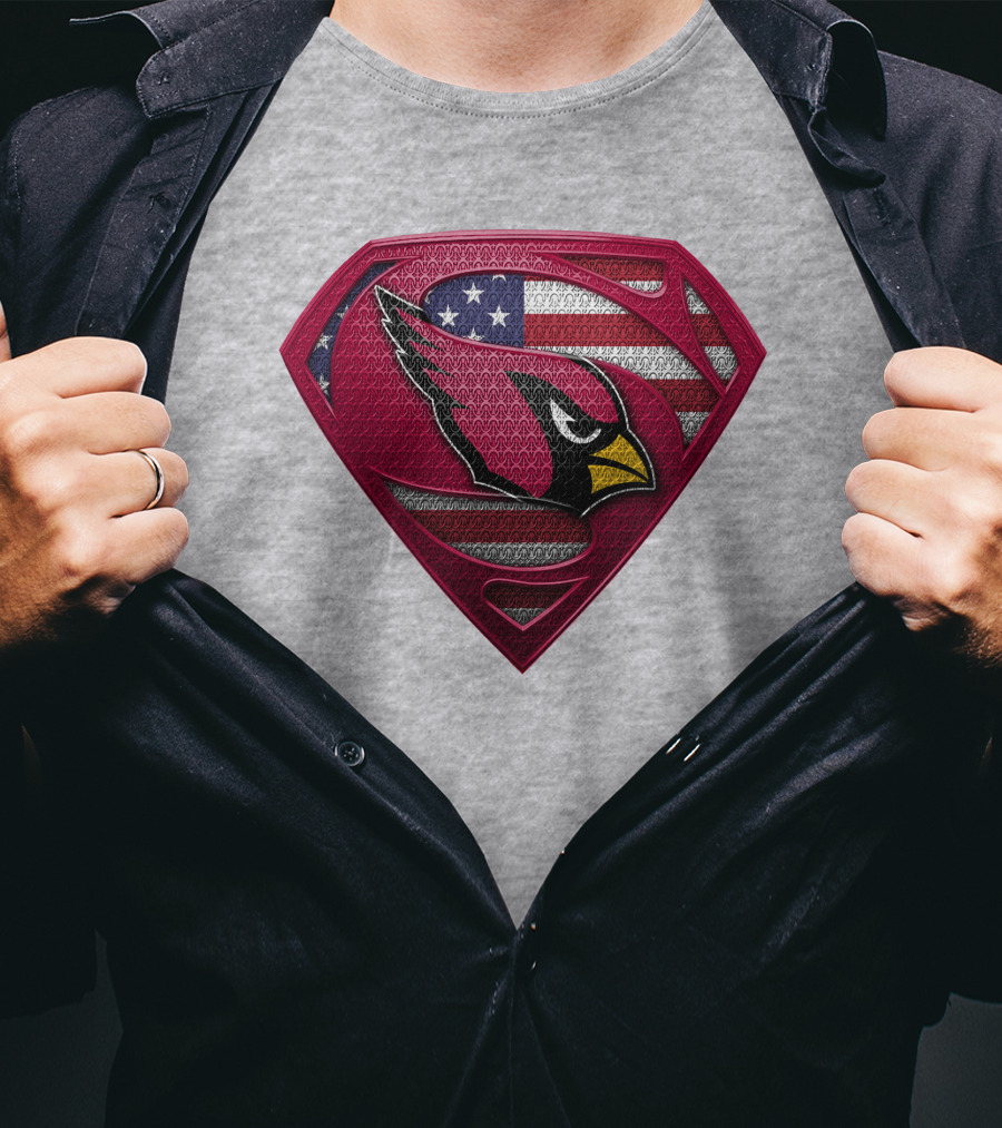 Spm Arizona Cardinals Superman American Flag T-Shirt