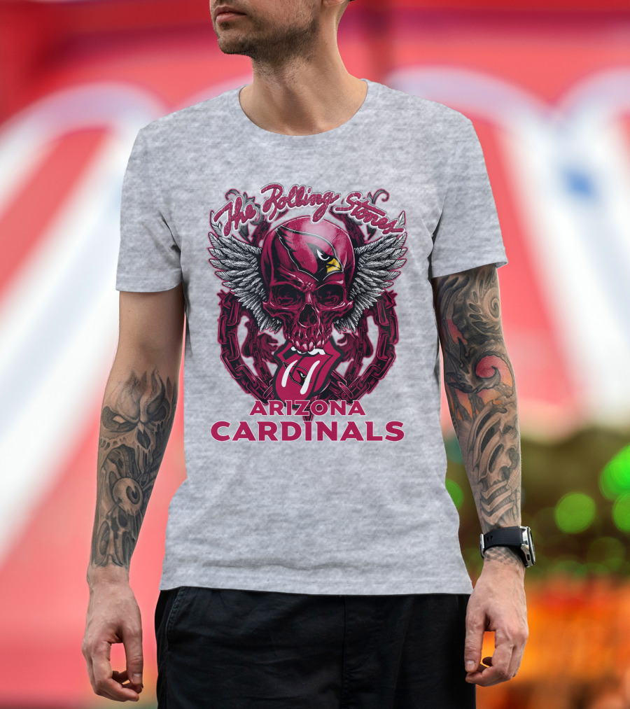 The Rolling Stones Arizona Cardinals Skull Wings T-Shirt