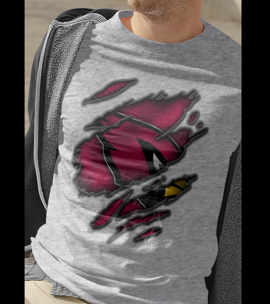 Torn Arizona Cardinals Logo Ripped T-Shirt