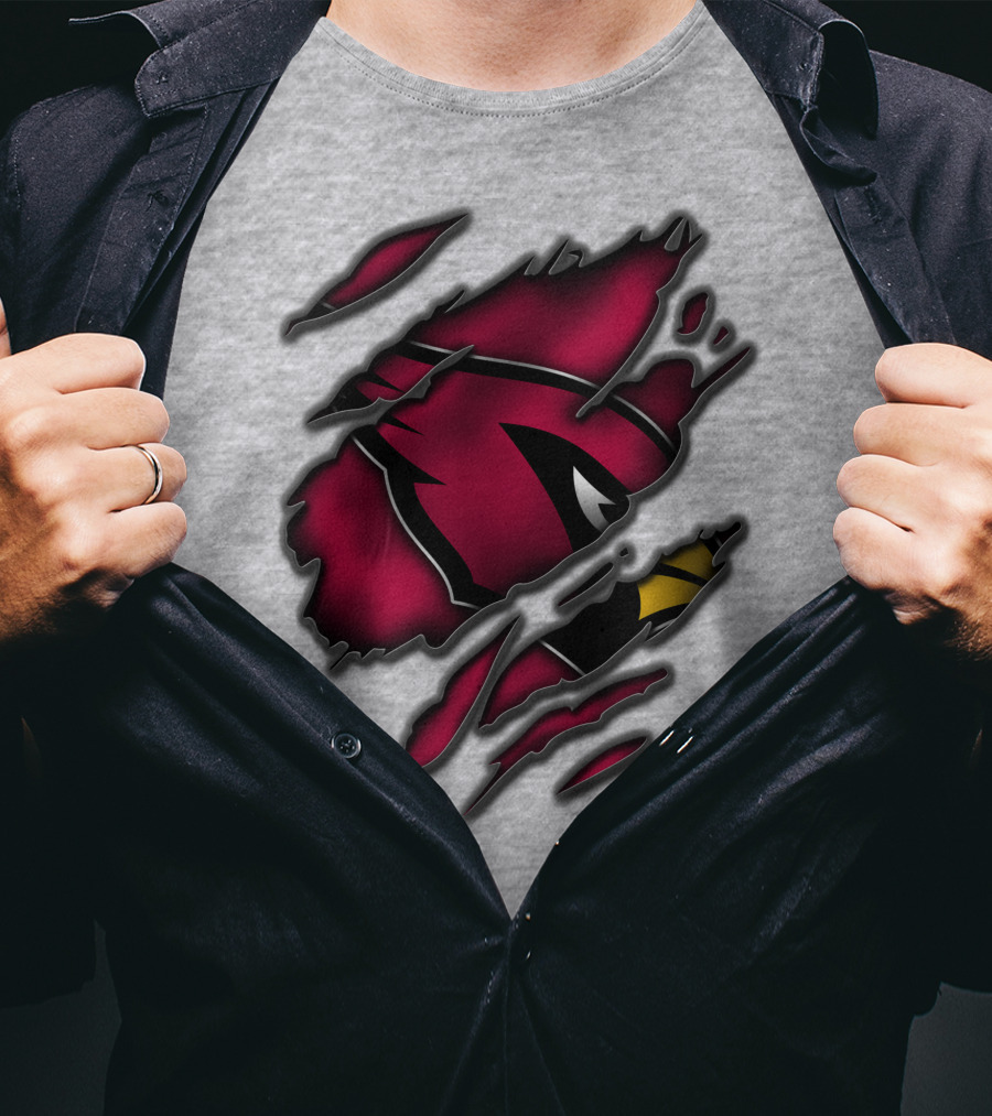 Torn Arizona Cardinals Logo Ripped T-Shirt