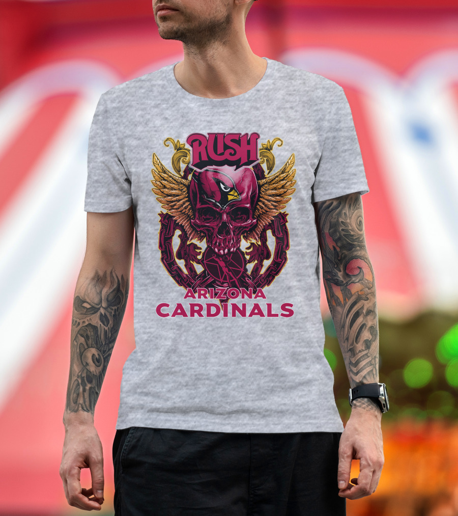 Rush Arizona Cardinals Skull Wings T-Shirt