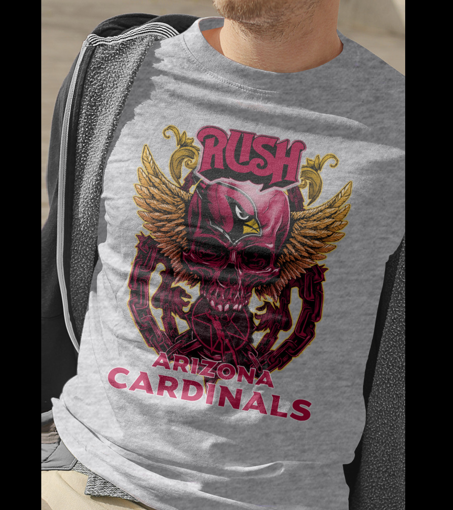 Rush Arizona Cardinals Skull Wings T-Shirt
