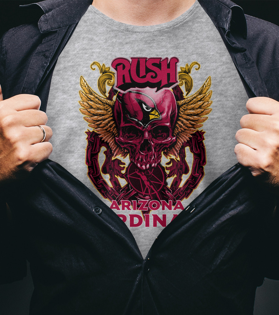 Rush Arizona Cardinals Skull Wings T-Shirt
