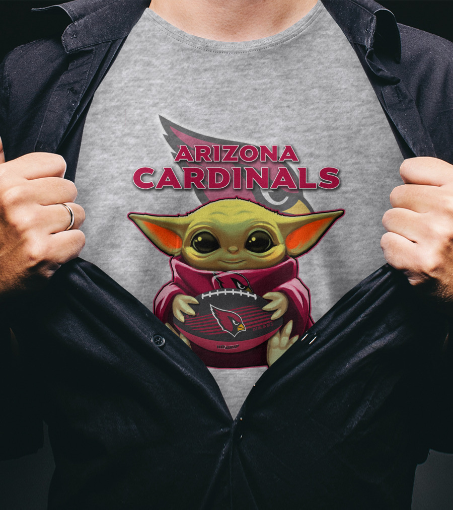 Arizona Cardinals Baby Yoda Football T-Shirt