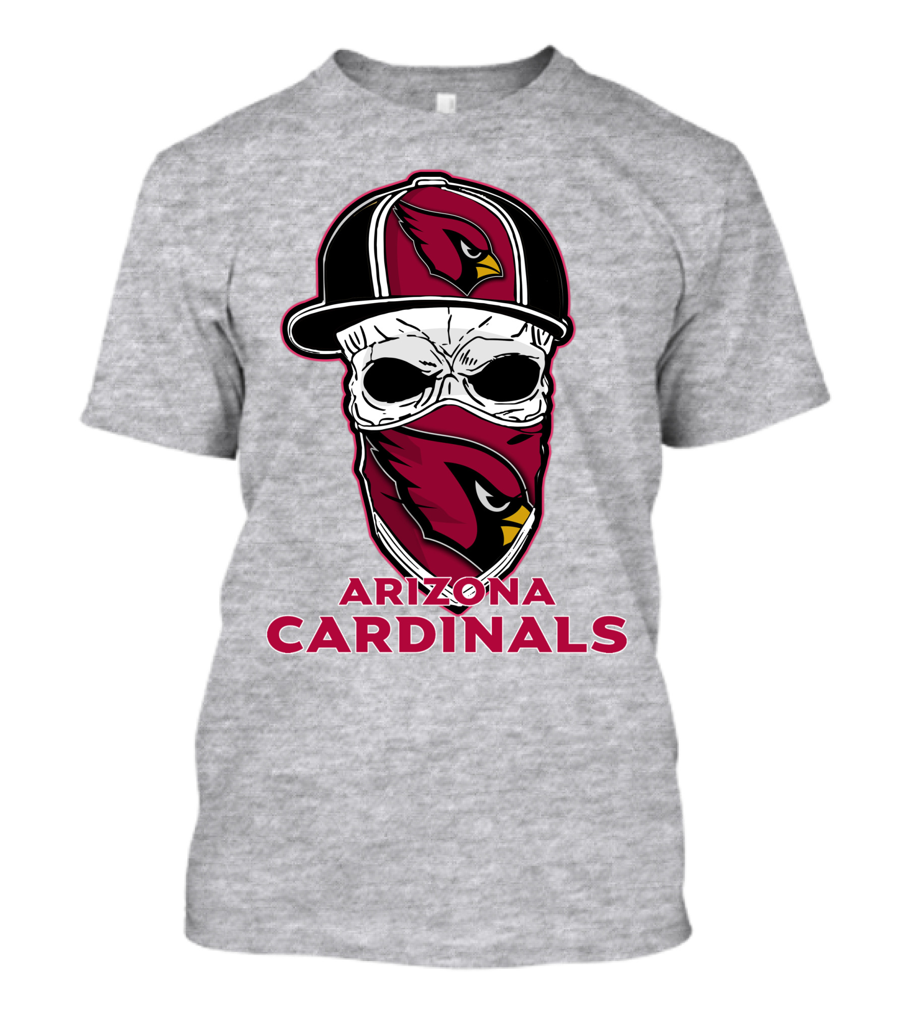 Arizona Cardinals Skull Hat T-Shirt