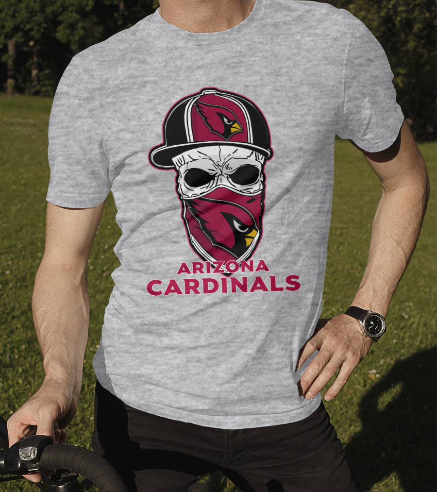 Arizona Cardinals Skull Hat T-Shirt