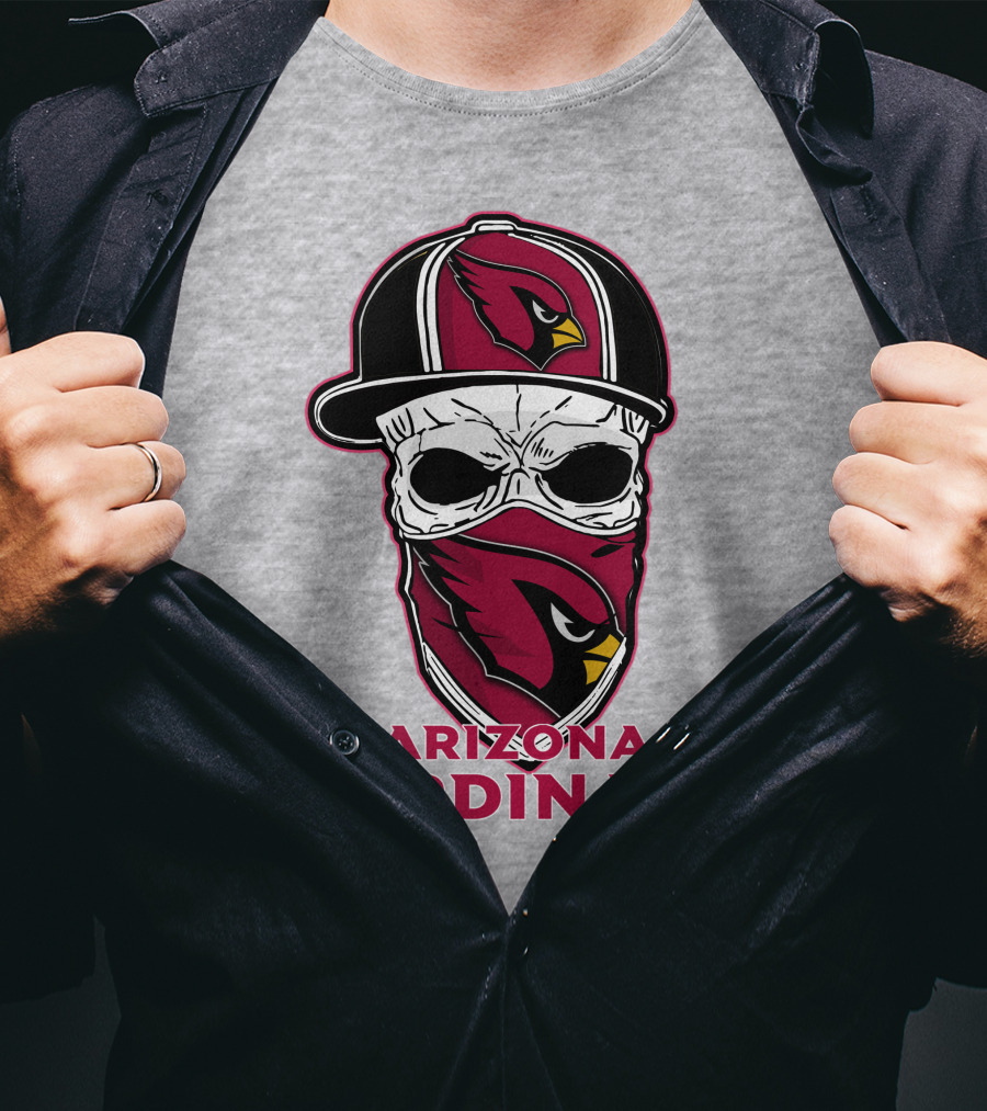 Arizona Cardinals Skull Hat T-Shirt