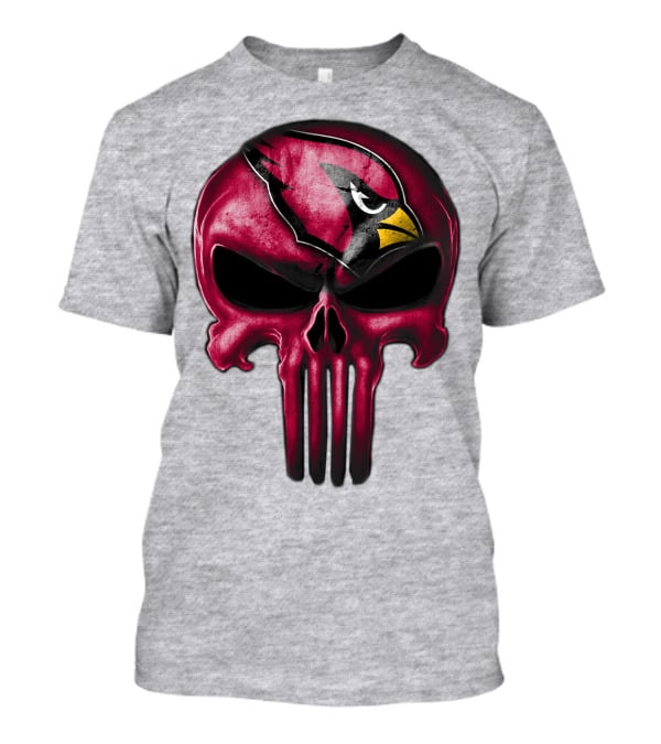 Skull Arizona Cardinals Logo Face T-Shirt