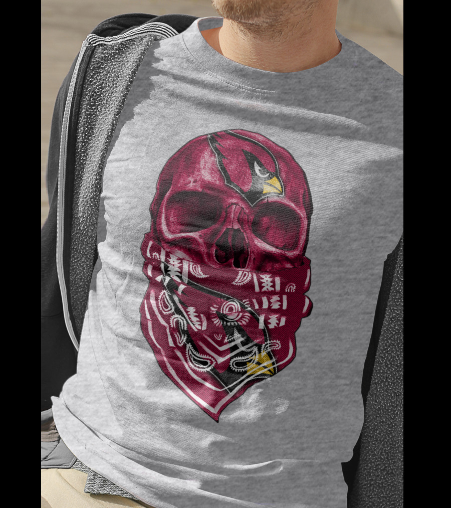 Arizona Cardinals Skull Bandana V5 T-Shirt