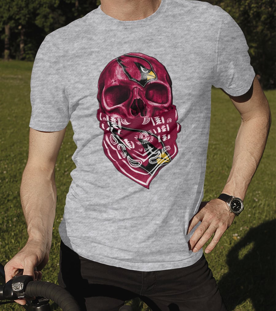 Arizona Cardinals Skull Bandana V5 T-Shirt