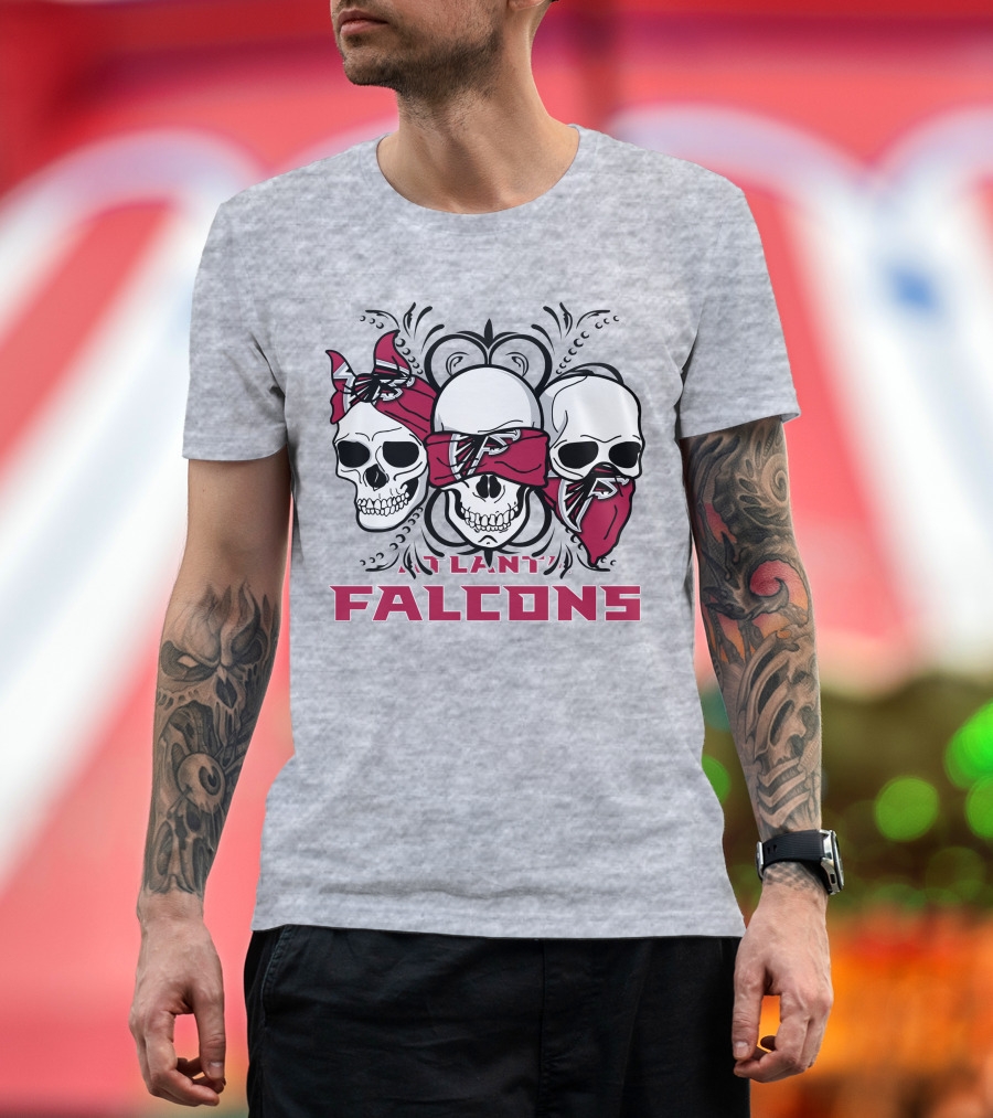3 Skull Atlanta Falcons Bandana T-Shirt