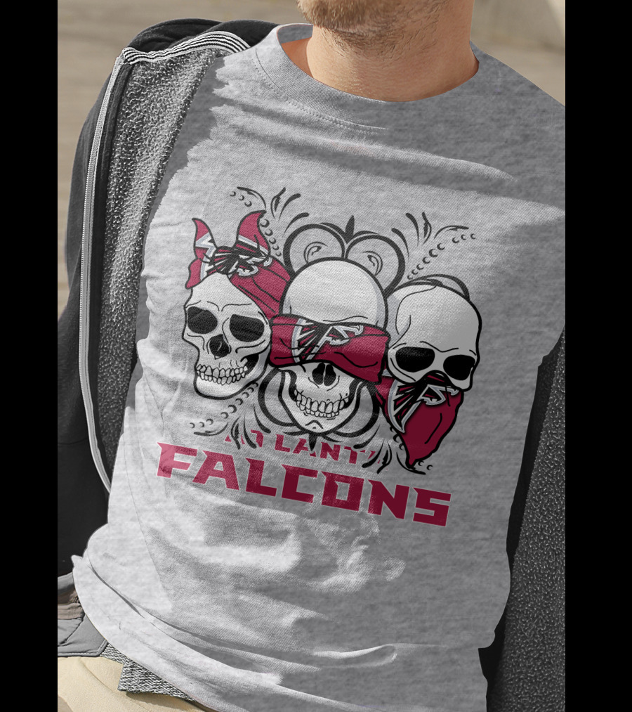 3 Skull Atlanta Falcons Bandana T-Shirt