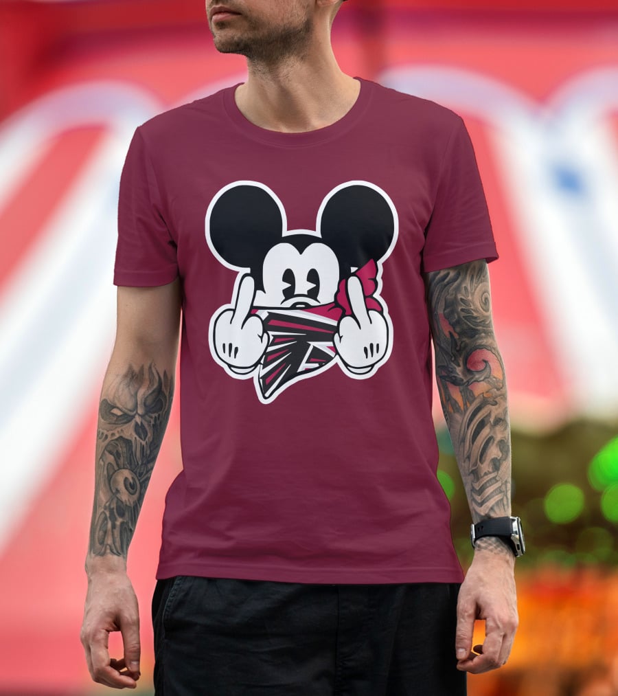 Atlanta Falcons Mickey Mouse Bandana Gesture T-Shirt