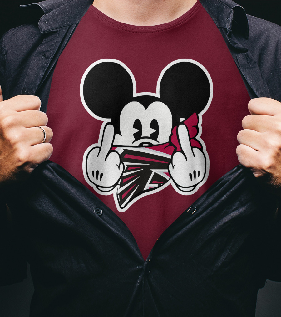 Atlanta Falcons Mickey Mouse Bandana Gesture T-Shirt