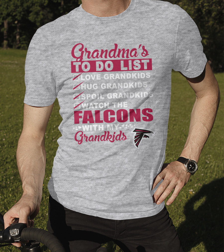 Grandma's To Do List Love Hug Spoil Watch The Falcons With My Grandkids T-Shirt