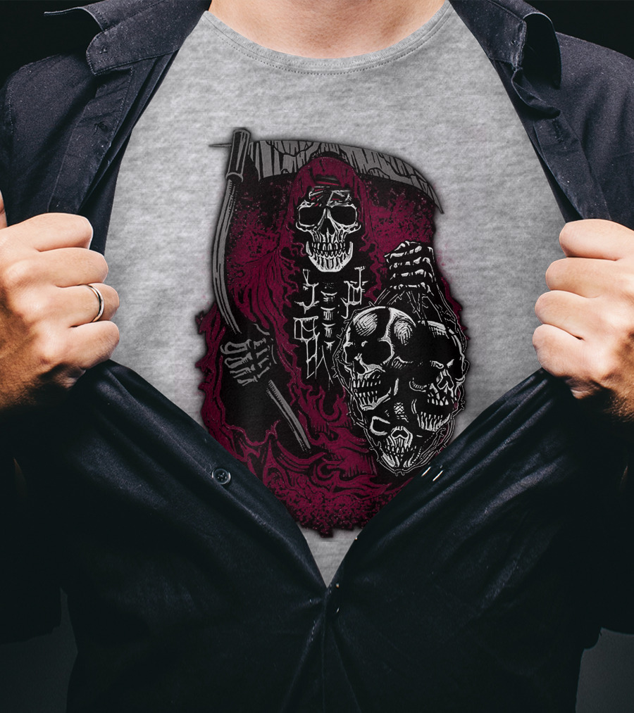 Atlanta Falcons 03 Grim Reaper Skull T-Shirt