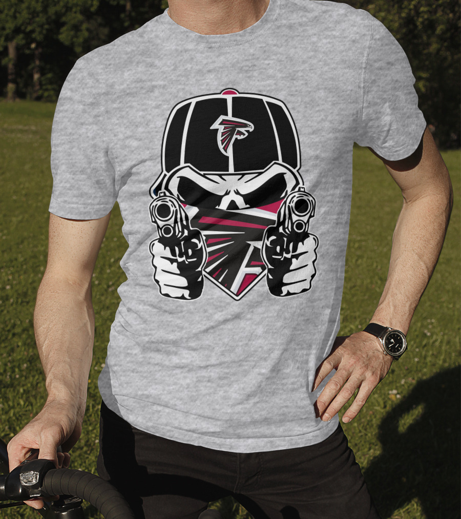 Atlanta Falcons Skull Logo Guns Cap Bandana T-Shirt