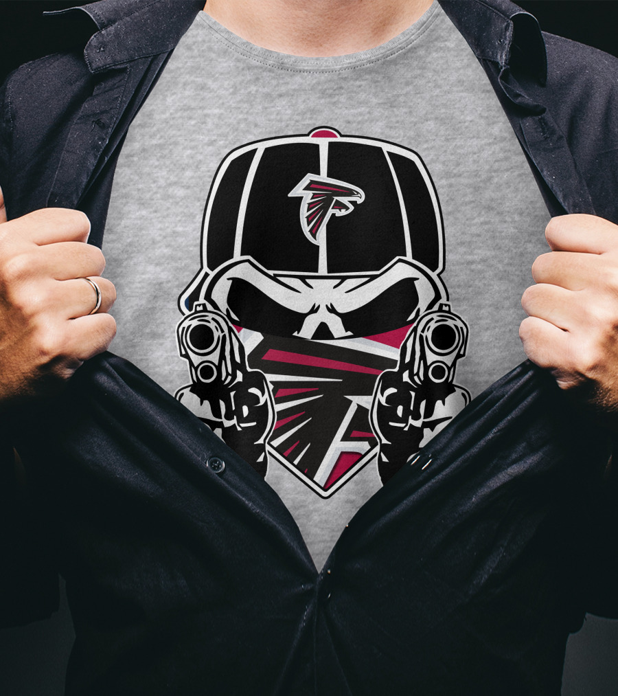 Atlanta Falcons Skull Logo Guns Cap Bandana T-Shirt