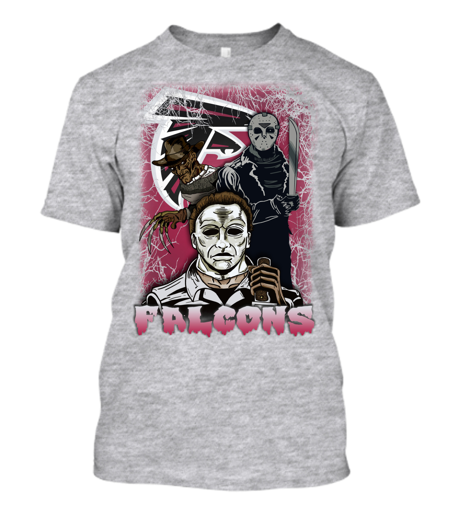 Atlanta Falcons Horror Villains Michael Myers Freddy Krueger Jason Voorhees T-Shirt