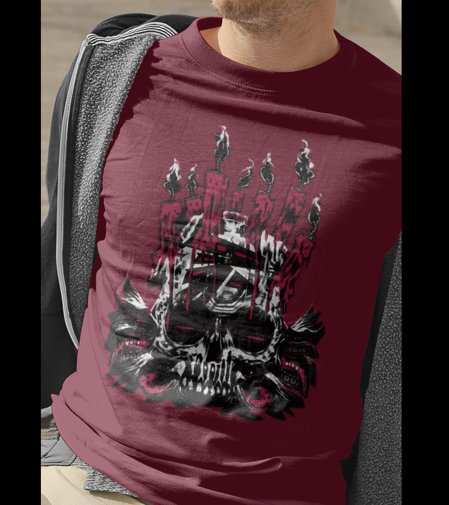 Atlanta Falcons 46 Skull Candles T-Shirt