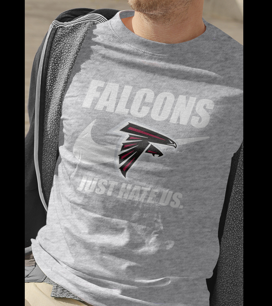 Falcons Nike Logo Just Hate Us T-Shirt