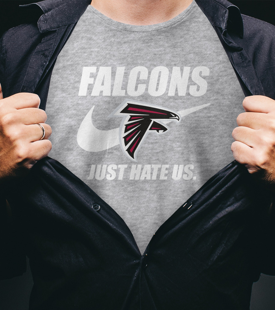 Falcons Nike Logo Just Hate Us T-Shirt