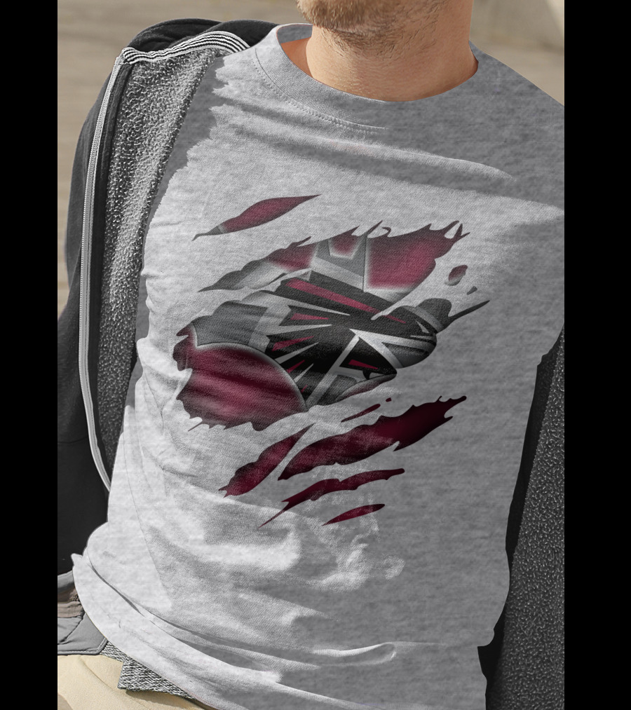 Atlanta Falcons Logo Ripped Claw Marks T-Shirt