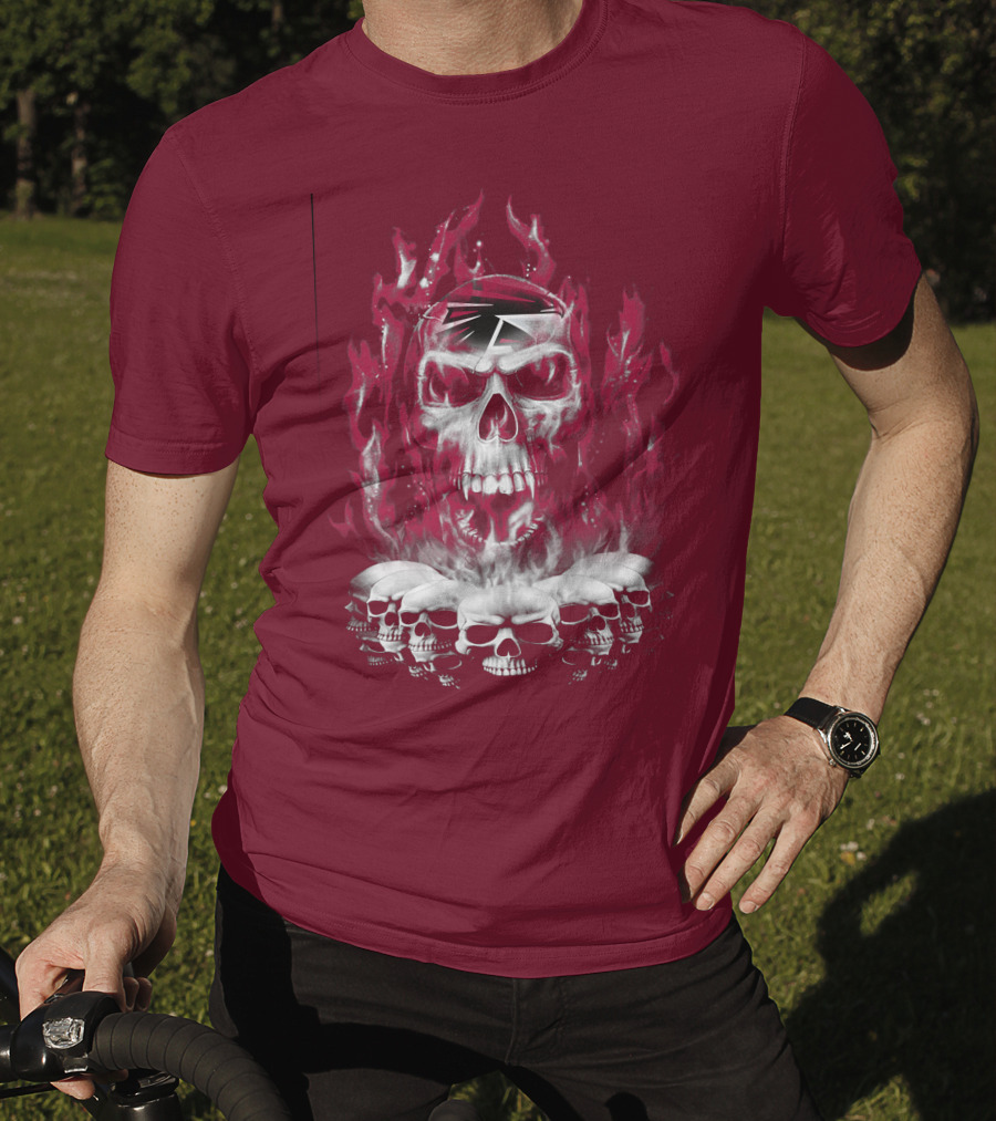 Atlanta Falcons 57 Flaming Skull T-Shirt
