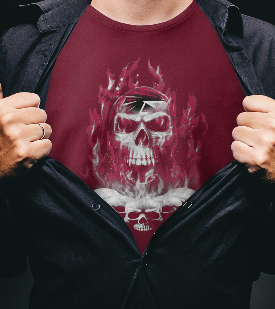 Atlanta Falcons 57 Flaming Skull T-Shirt