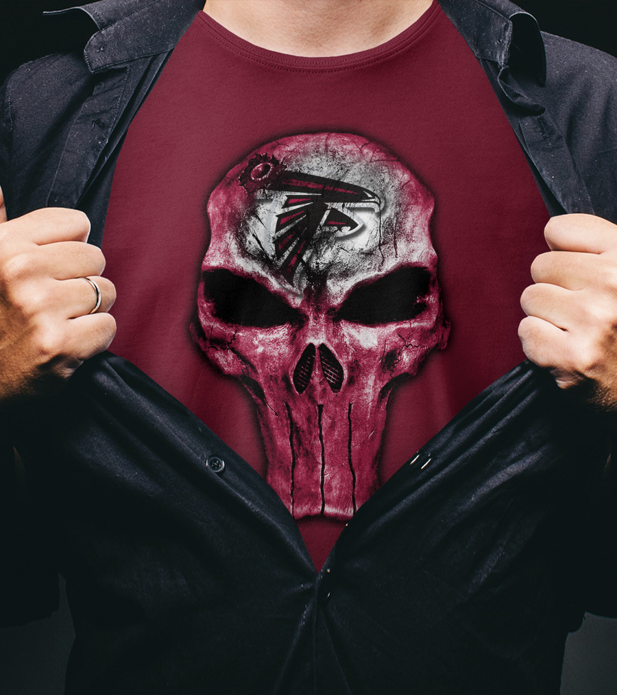 Atlanta Falcons Skull Logo Design 52 T-Shirt