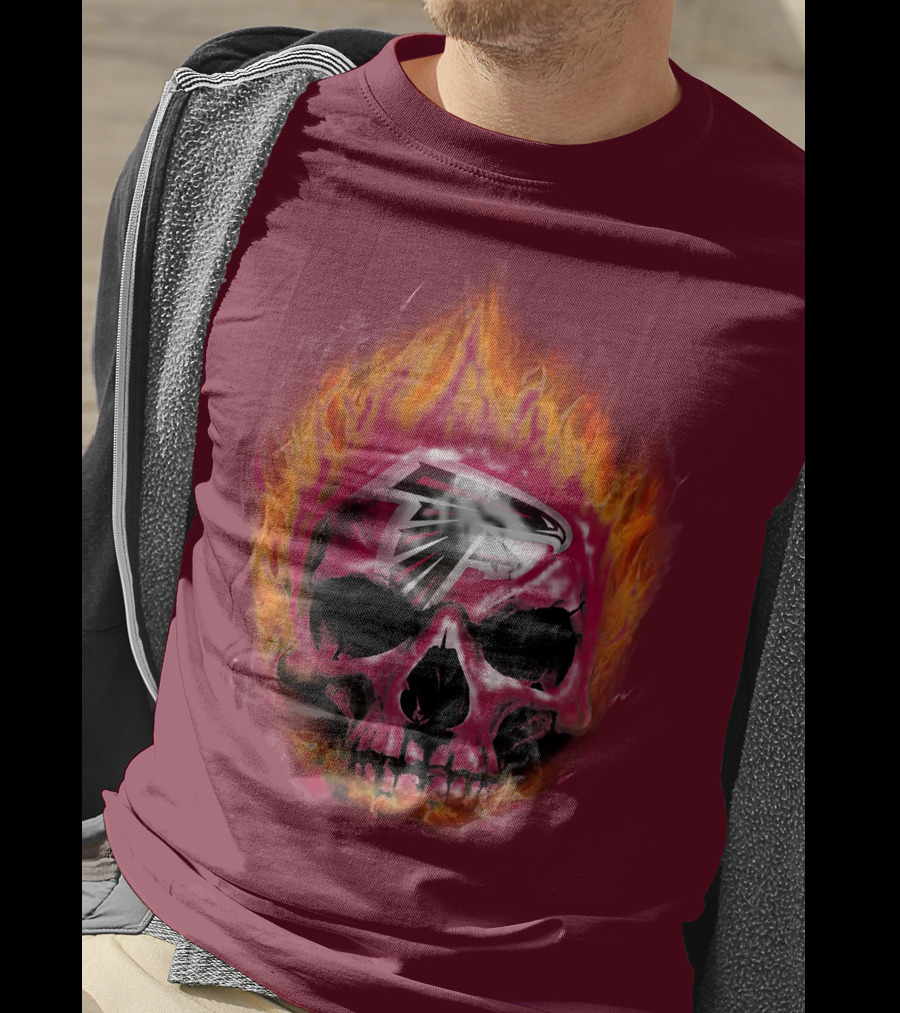 Atlanta Falcons Flaming Skull T-Shirt