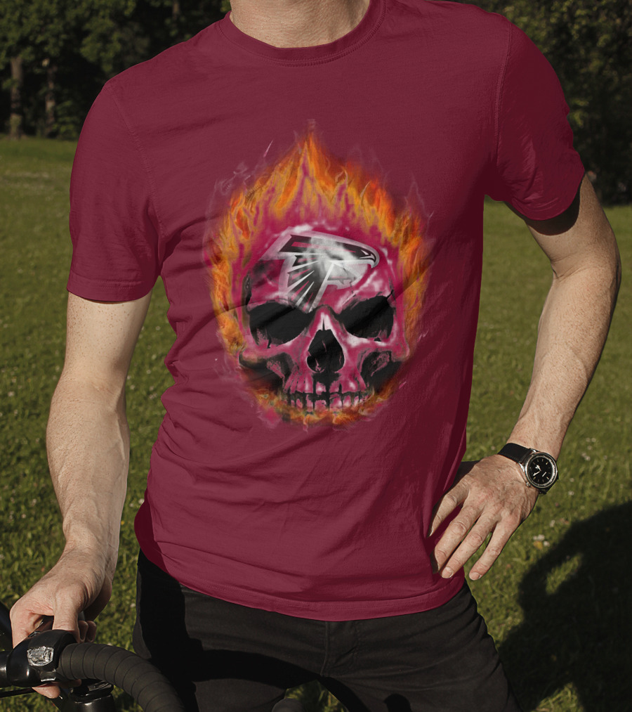 Atlanta Falcons Flaming Skull T-Shirt