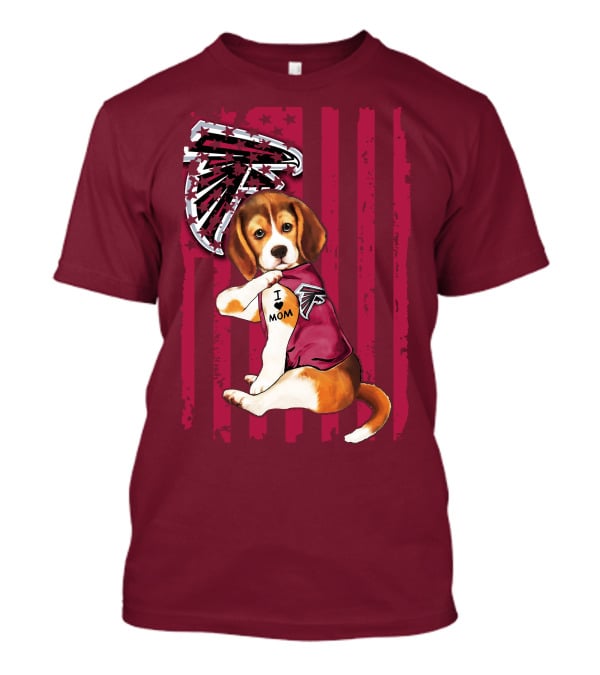 Beagle I Love Mom Atlanta Falcons T-Shirt