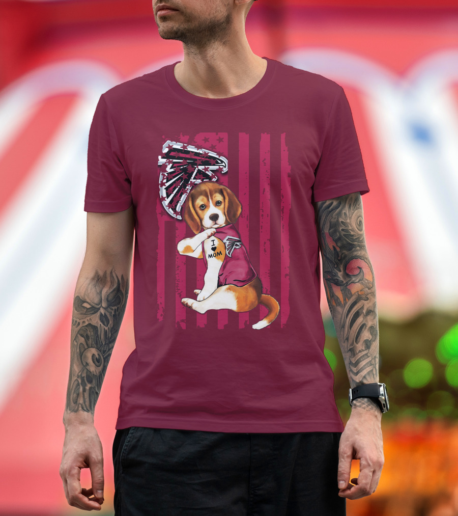 Beagle I Love Mom Atlanta Falcons T-Shirt