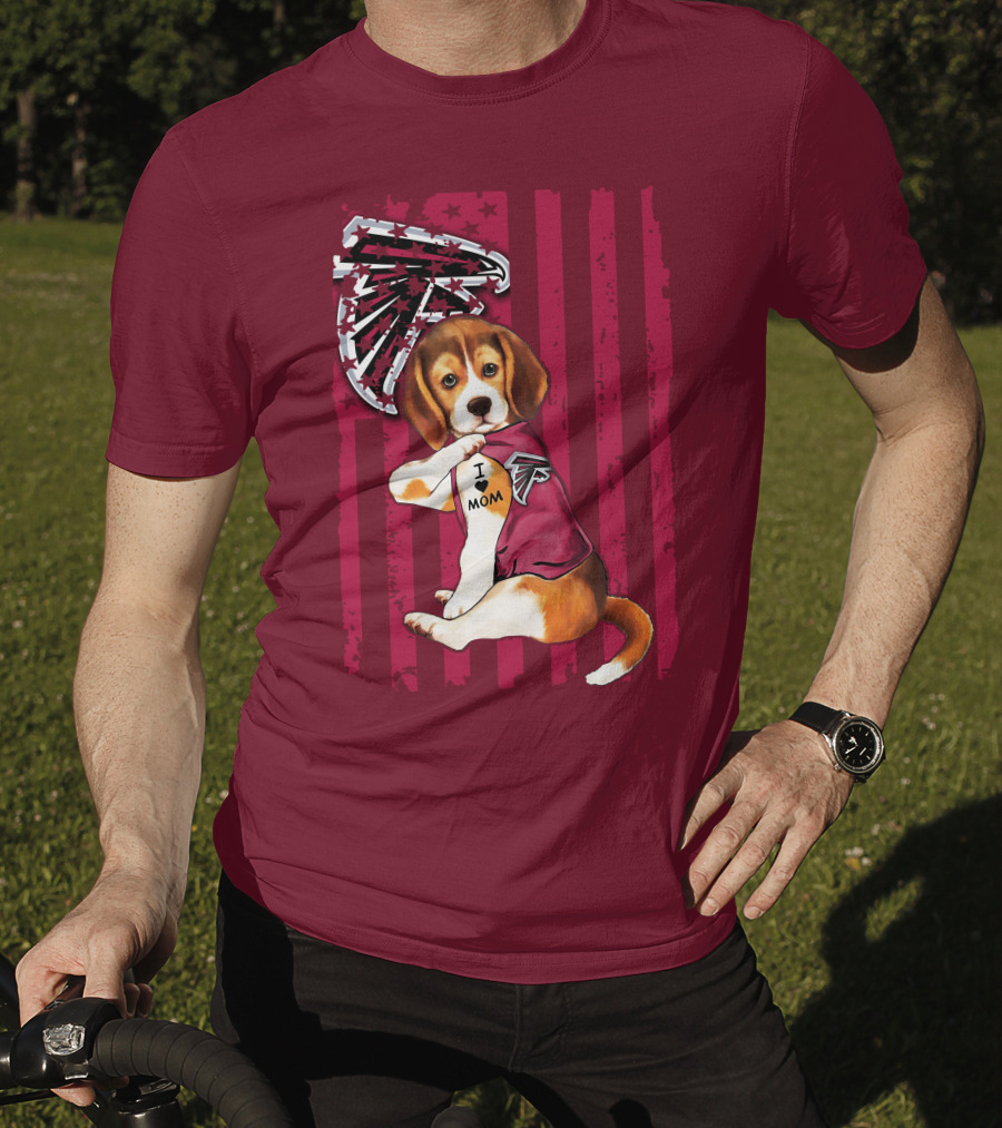 Beagle I Love Mom Atlanta Falcons T-Shirt
