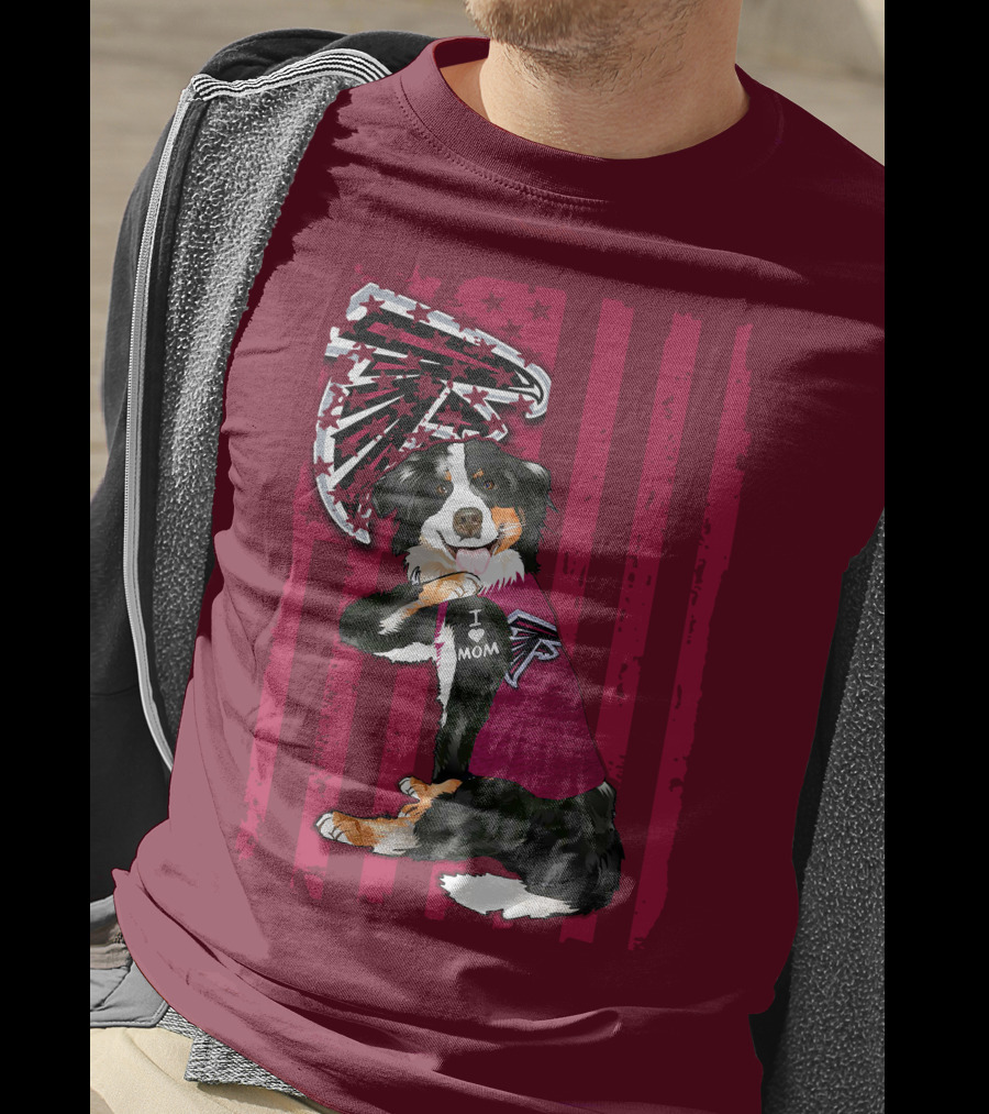 Atlanta Falcons Border Collie I Love Mom T-Shirt