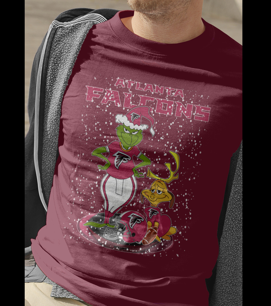 Atlanta Falcons Grinchxmas Snowy Holiday Characters T-Shirt