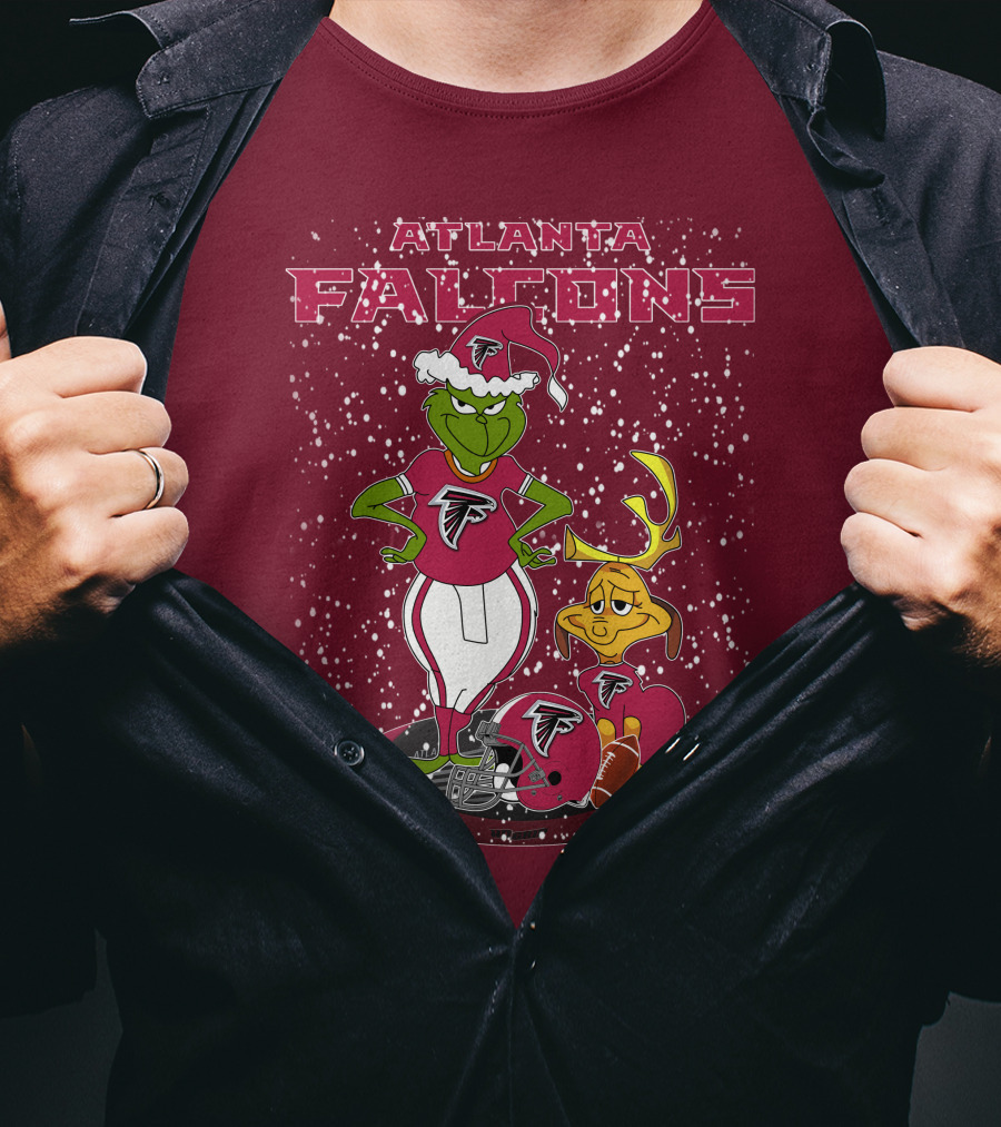 Atlanta Falcons Grinchxmas Snowy Holiday Characters T-Shirt