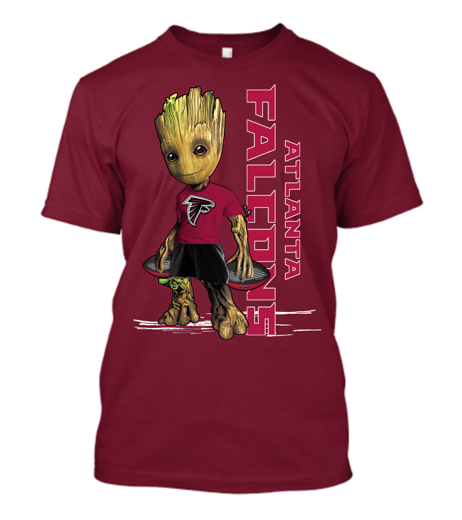 Groot Atlanta Falcons Fan Character Holding Atlanta Falcons T-Shirt