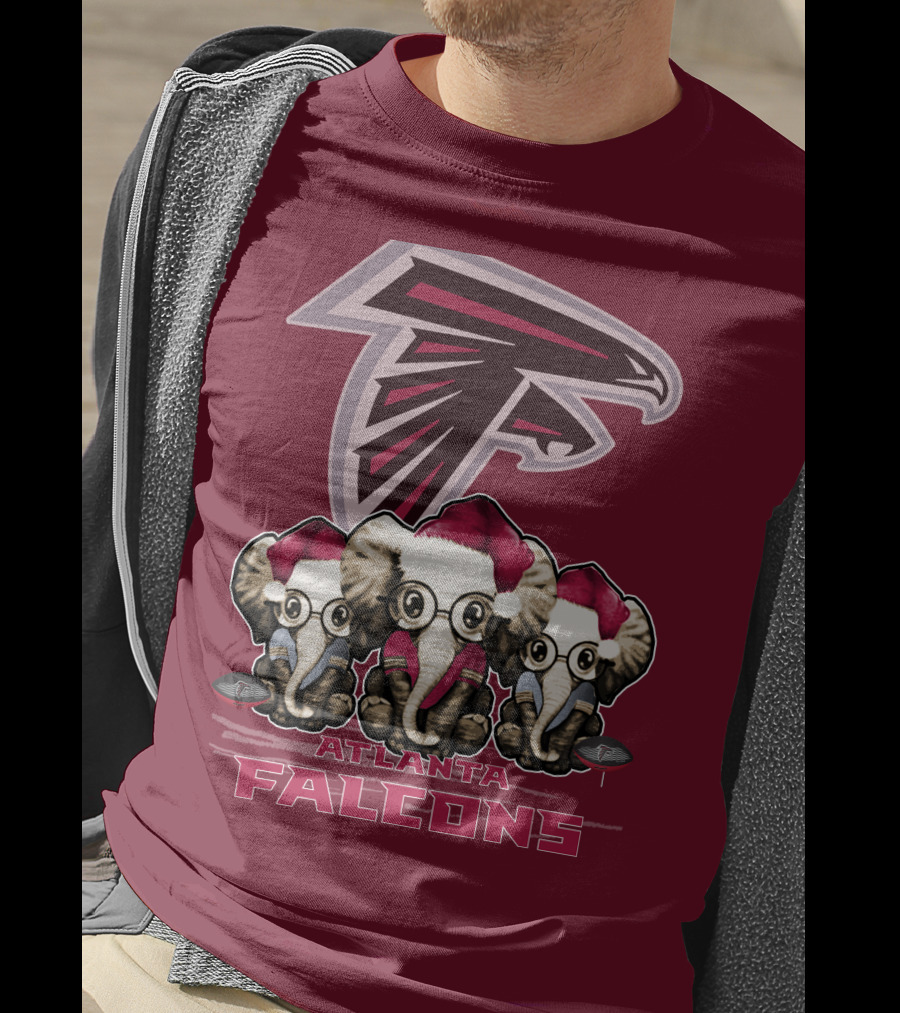Atlanta Falcons Santa Elephants Christmas T-Shirt