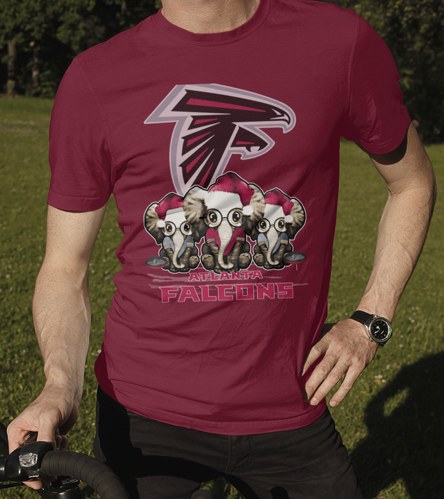Atlanta Falcons Santa Elephants Christmas T-Shirt