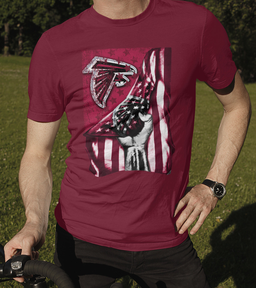 Atlanta Falcons American Flag Pride Banner T-Shirt