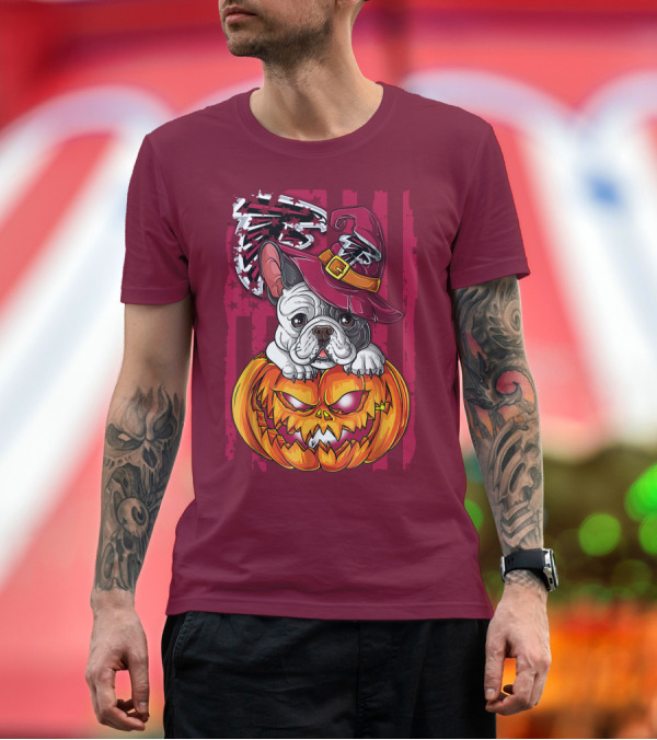 Premium T-Shirt: Hlw Bulldog Pumpkin Halloween Atlanta Falcons T-Shirt Hlw Bulldog Pumpkin Halloween Atlanta Falcons T-Shirt