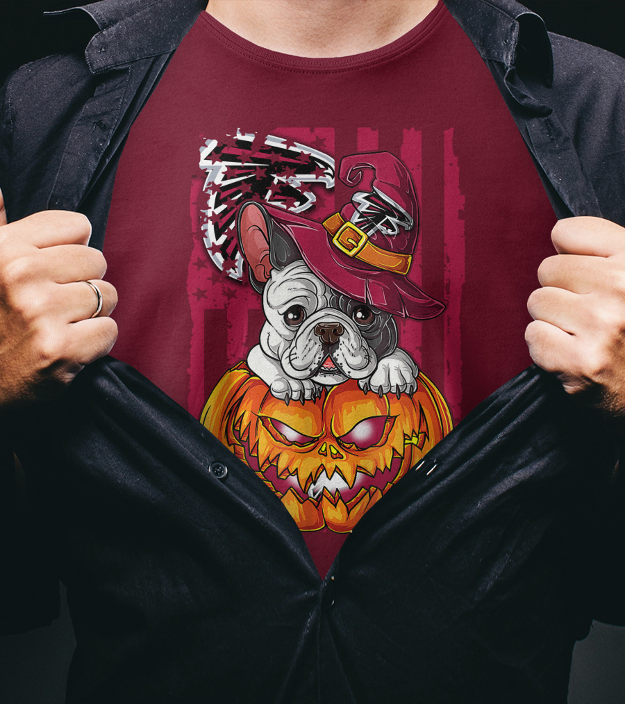 Hlw Bulldog Pumpkin Halloween Atlanta Falcons T-Shirt
