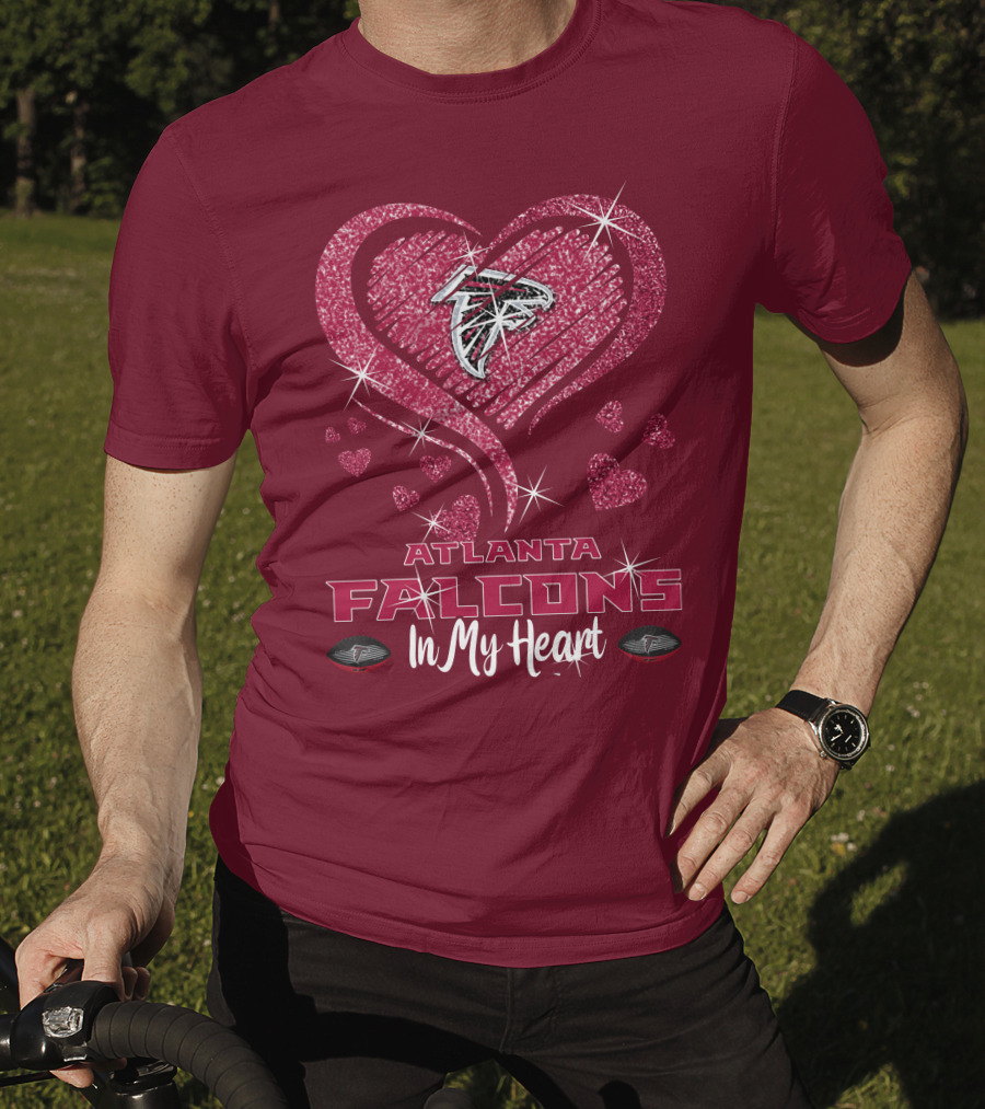 Atlanta Falcons Sparkling Heart Design In My Heart T-Shirt